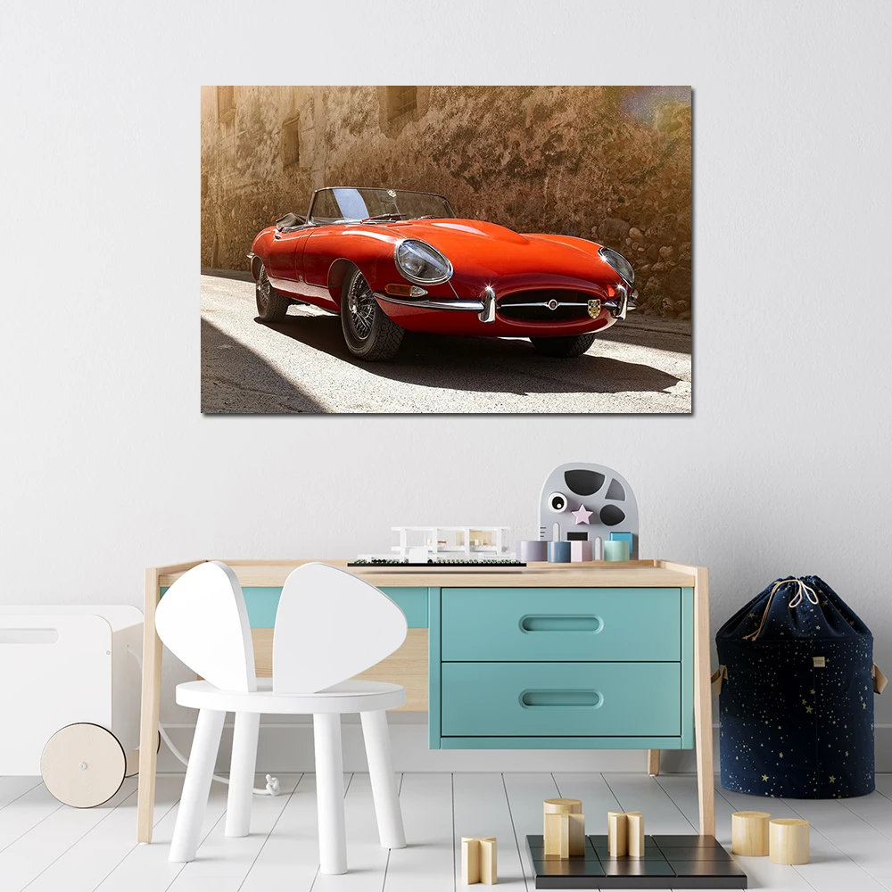 1961 Jaguar E Type Classic Car Photo Wall Art Gifts Poster and Print Canvas Paintings For Bedroom Home Decor