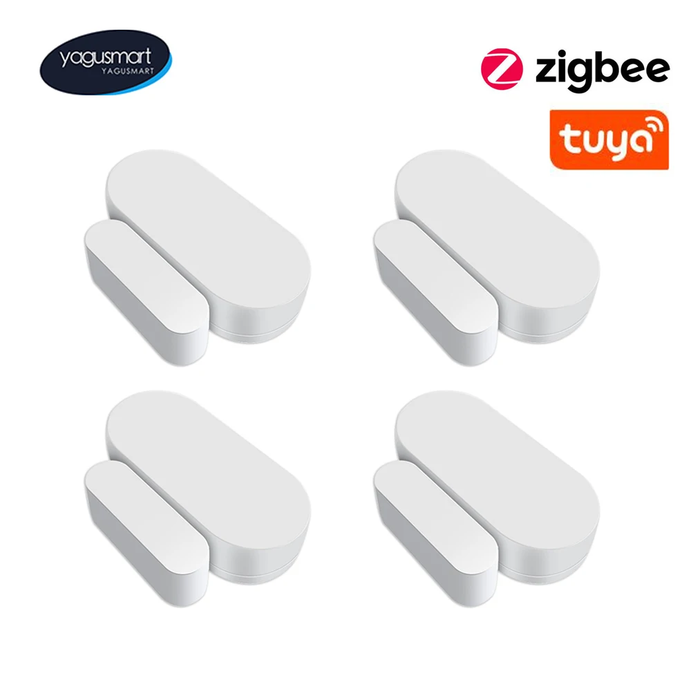 Yagusmart Tuya Zigbee Door Window Smart Sensor Real Time Automatic Alarm Zigbee2MQTT deCONZ Smart Security Detector