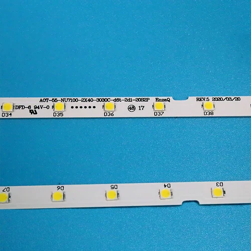 Imagen 2 del producto Tira de LED para iluminación trasera de TV samsung, para modelos UE55NU7300U, UN55NU7300, Un55NU7090, HG55NJ678U, UE55NU7120, UN55NU6950 y UN55NU71, 55 "", 40 unidades