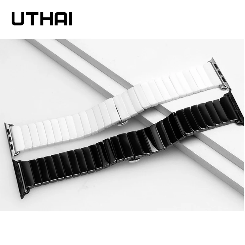 UTHAI C03 Ceramic 20/22 / 24mm watch strap watch band For Samsung watch high quality Ceramic strap For apple watch 1/2/3/4/5/7