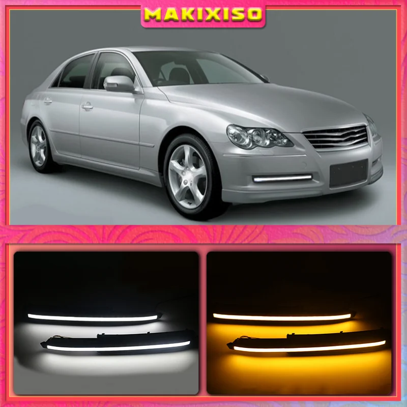 2pcs DRL for Toyota MARK X REIZ 2004-2009 LED DRL Daytime Running Light with Turn Signal Fog Lamp