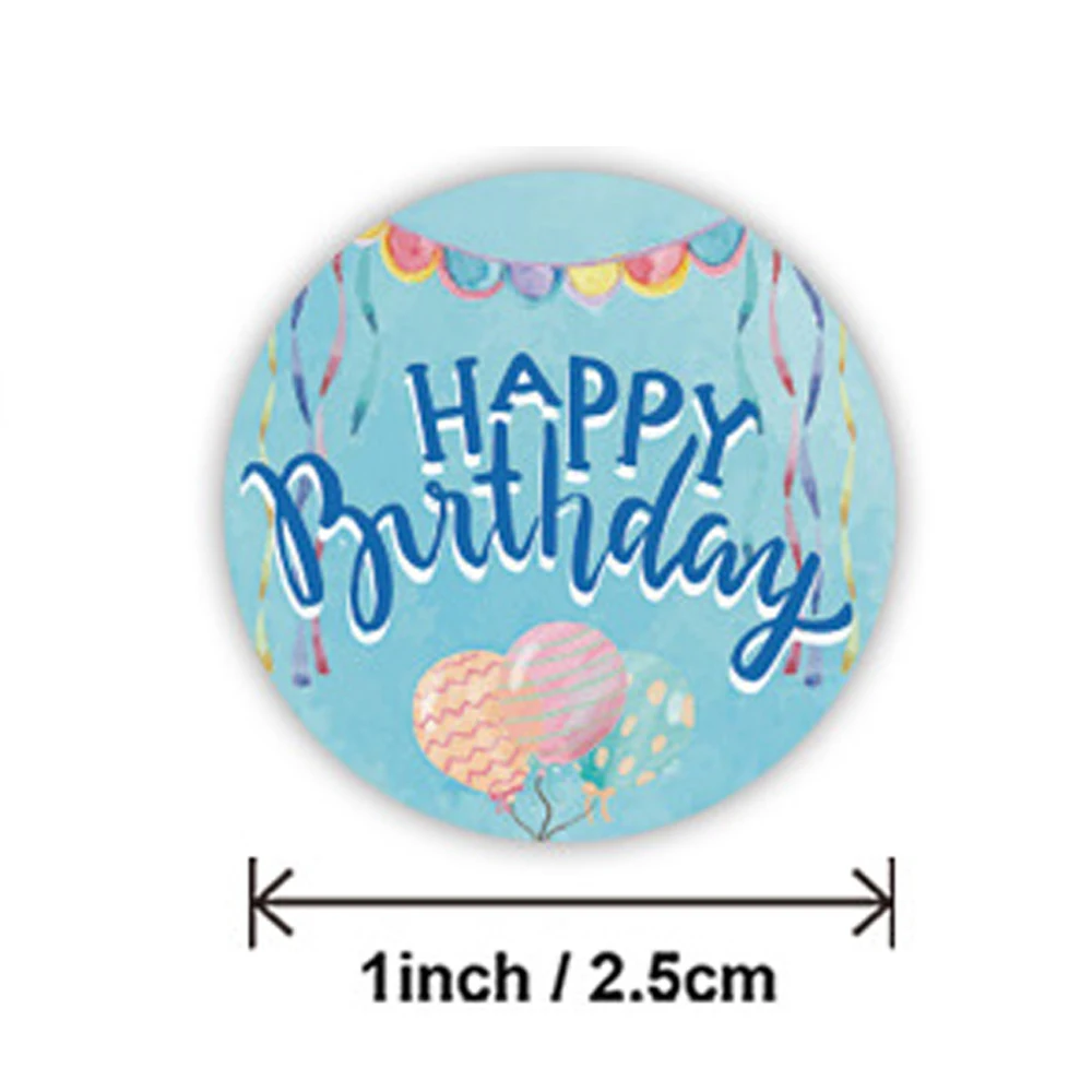 100-500pcs Cute Happy Birthday Stickers Birthday Gift Decoration Tag Sealing Label Kids toys Gift Package Scrapbooking Stickers