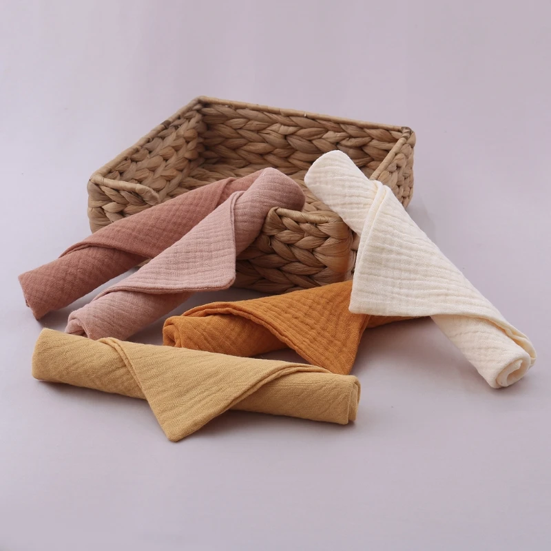 5 Pcs Towel Baby Face Cloth Baby Bath Towel Handkerchief Cotton Burp Cloth Soft Absorbent Gauze Kindergarten Washcloth