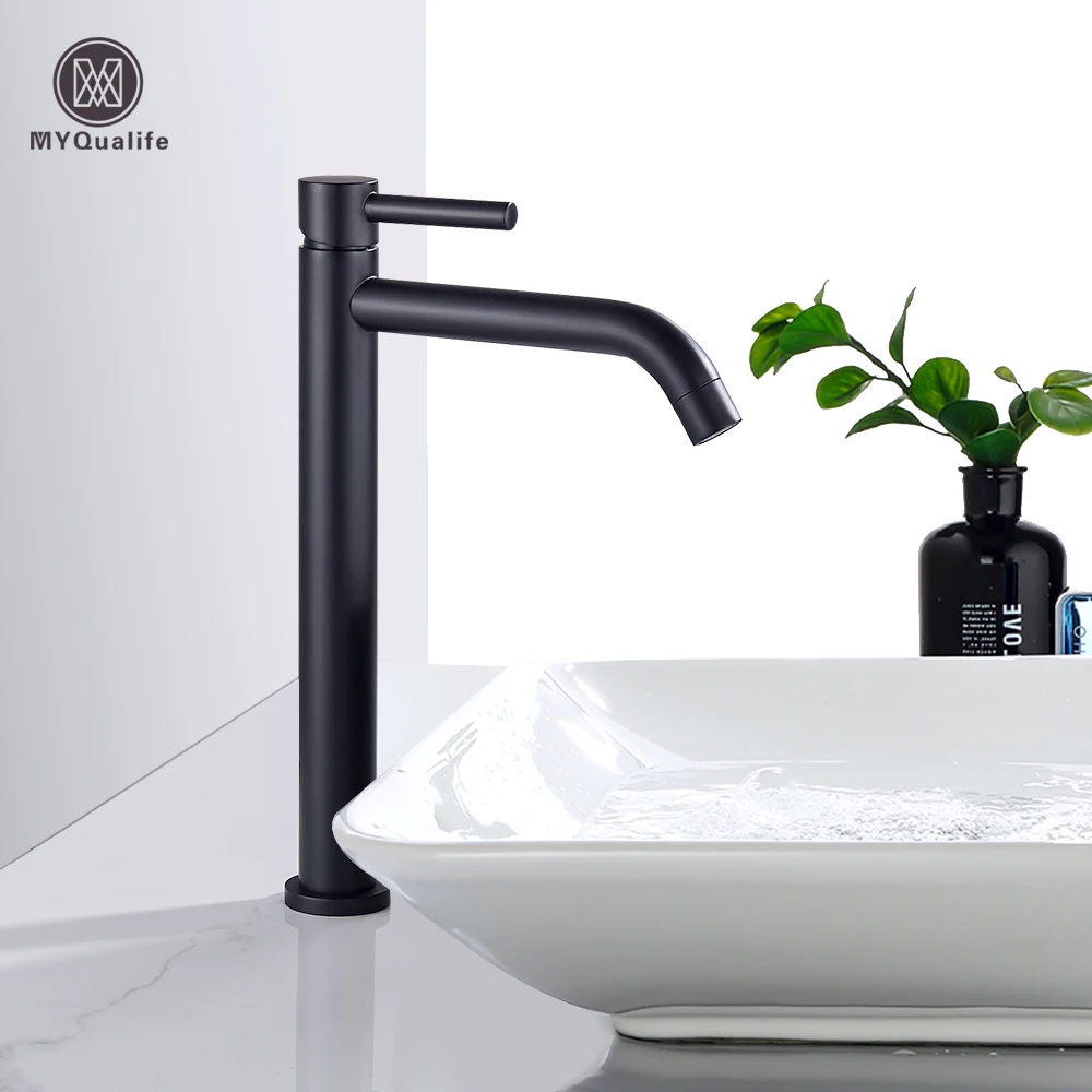 Black Deck Mounted Bathroom Basin Mixer Tap Basin Vessel Sink Faucet Hot Cold Water Faucet for Basin