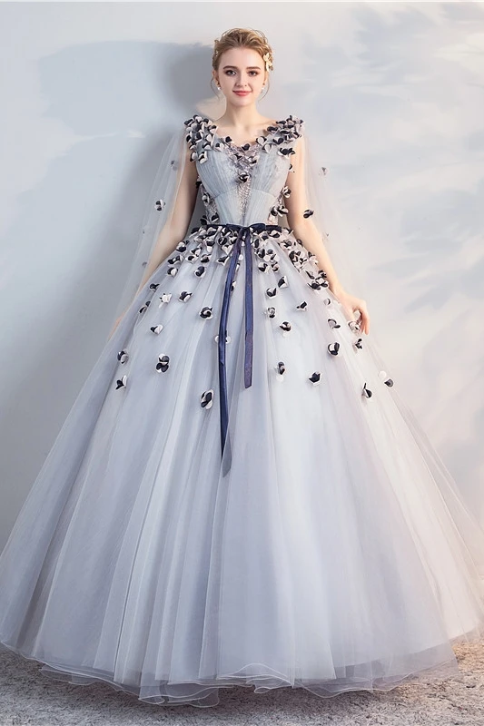 Vestido longo quinceanera sexy com decote em v festa de formatura vestido de baile doce 16 anos estampa floral vestidos quinceanera