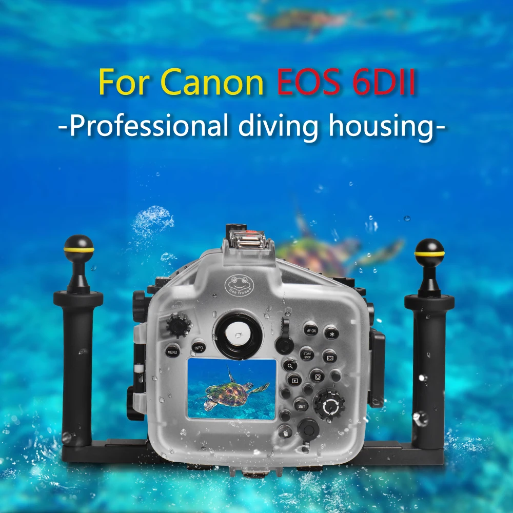 40m/130ft Waterproof Underwater Housing Camera Diving Case For Canon EOS 6D Mark II 24-105mm Lens Bag Cover