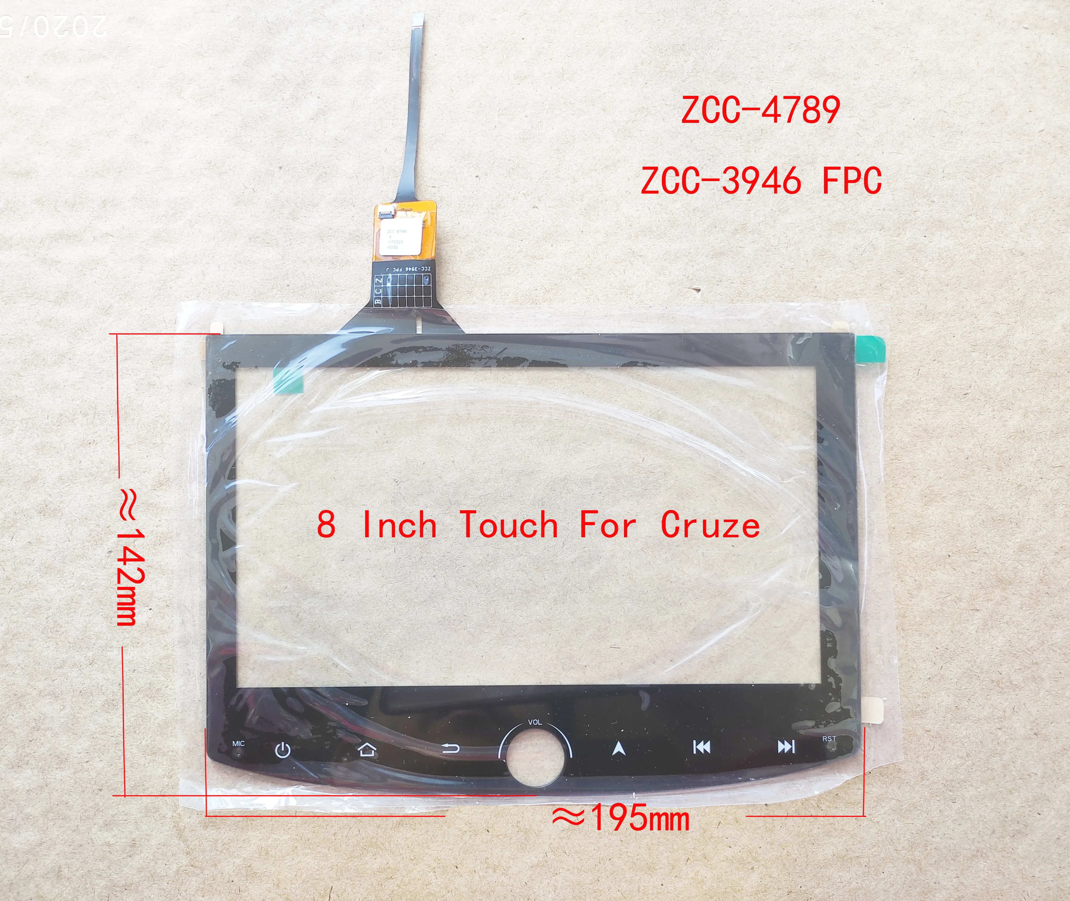 8 Inch  Touch Screen Digitizer Sensor For Chevrolet Cruze 195*142mm GT911 928 9271 6Pin/12PIN ZCC-3946 4789