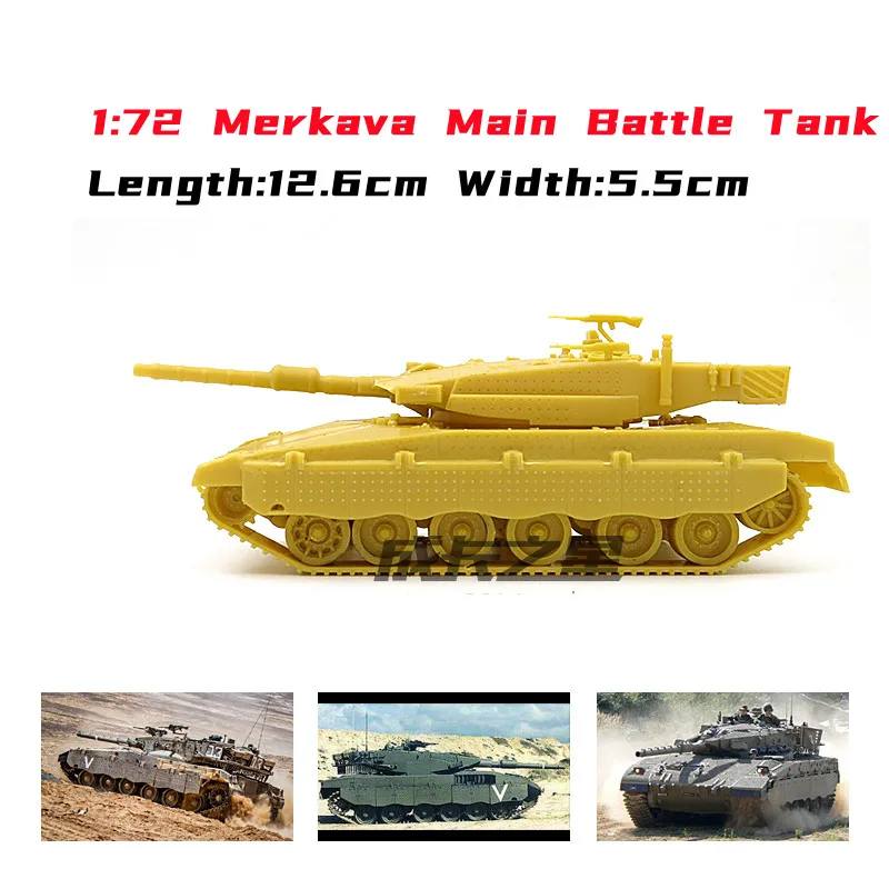 1/72 Merkava Main Battle Tank Model Israeli Army Military Tank Assembly Model Plastic Building Kit Gift for Kids