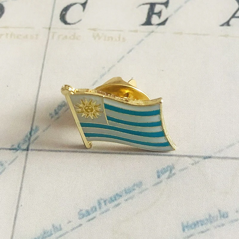 URUGUAY National Flag Embroidery Patches Badge Shield And Square Shape Pin One Set On The Cloth Armband   Backpack  Decoration