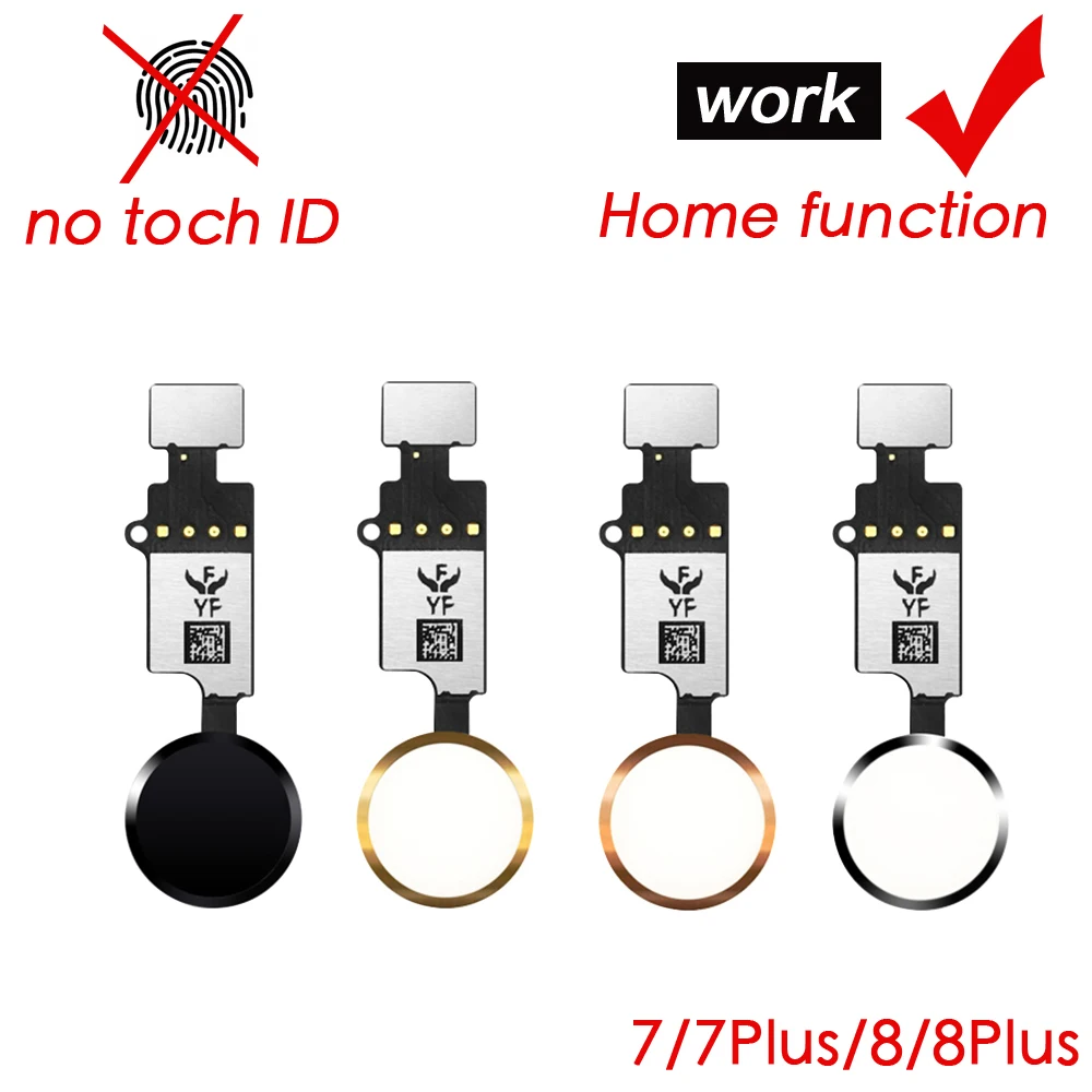 Menu Home Button Key With Flex Cable For iPhone 5s 6 6P 6s 6sP 7 7P 8 Plus Replacement Parts