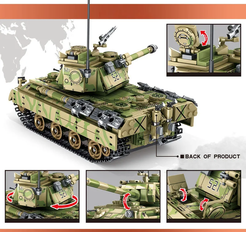 الحرب العالمية Panzerkampfwagen V النمر تانك Batisbricks بنة ألمانيا Ww2 قوات الجيش أرقام نموذج عسكري الطوب اللعب