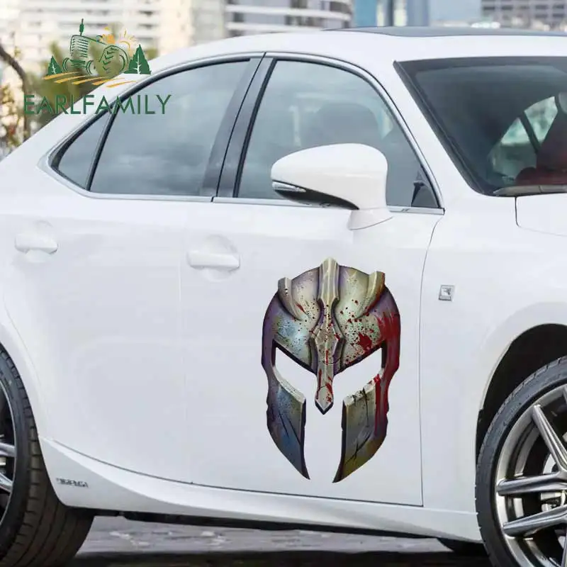 EARLFAMILY 43cm x 42cm Car Sticker Molon Labe Spartan Helmet Fine Decal Modified Creative Stickers Anime JDM DIY Vinyl Car Wrap