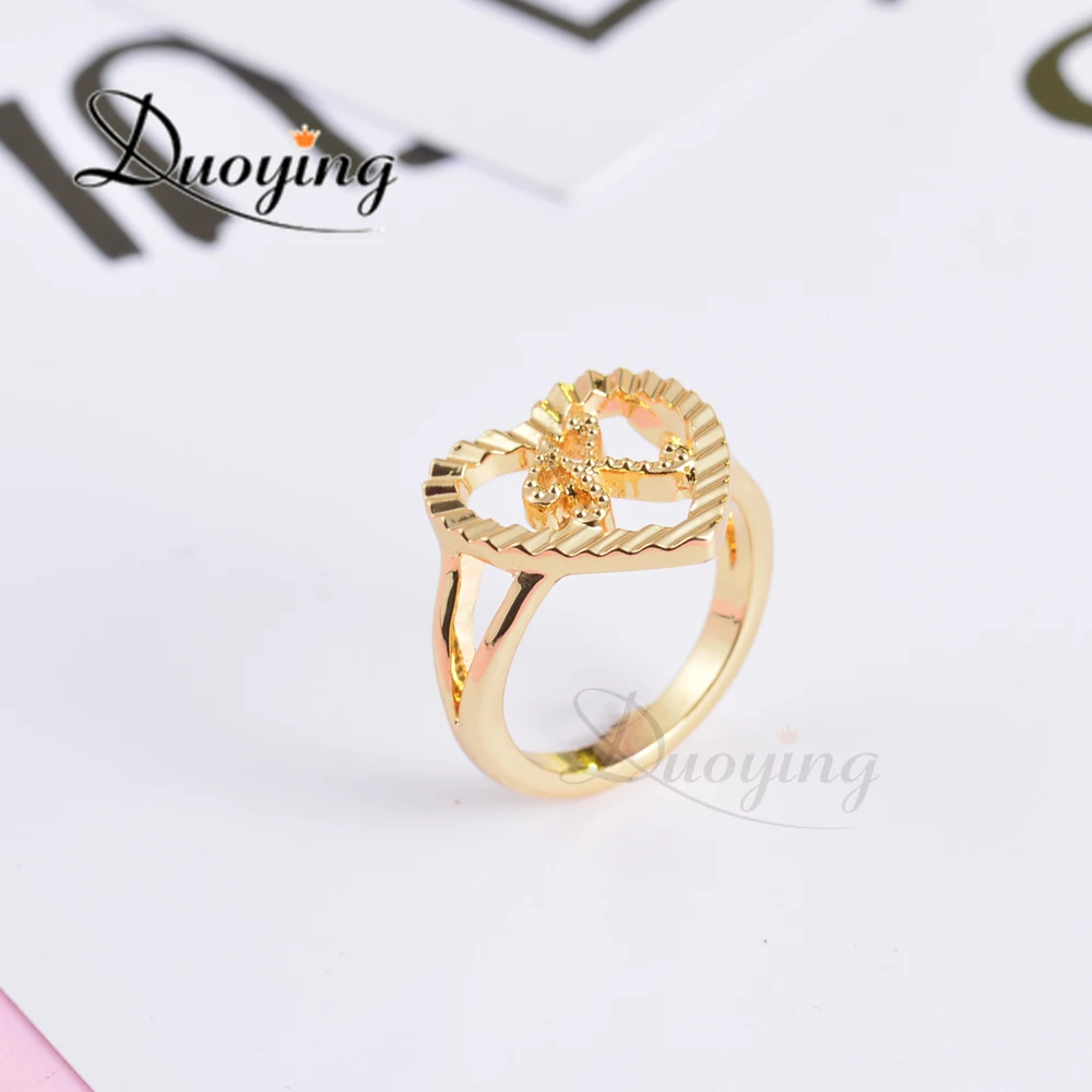 Duoying Custom Name Rings Gold Personality Hip-Hop Ring Women Fashion Punk Letter Ring Heart Shape Gifts For Christmas