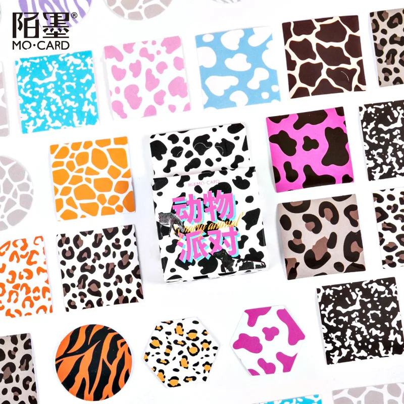 46 pcs/box Animal party Decorative Stickers Scrapbooking diy Stick Label Diary Stationery Album Journal leopard grain Stickers