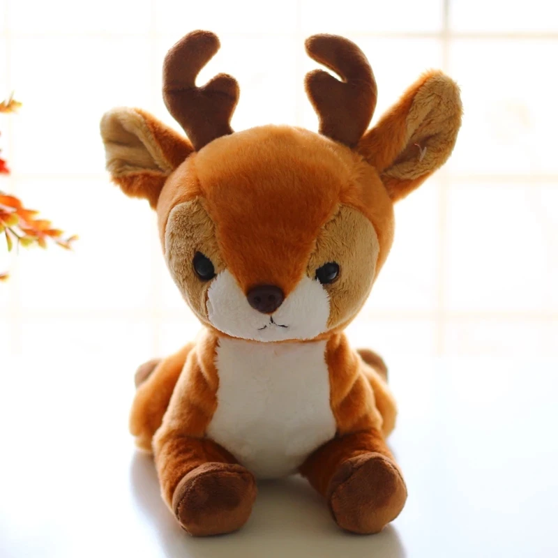 lovely cartoon deer papa sika deer soft stuffed doll plush toy decoration girl boy birthday Christmas gift 1pc