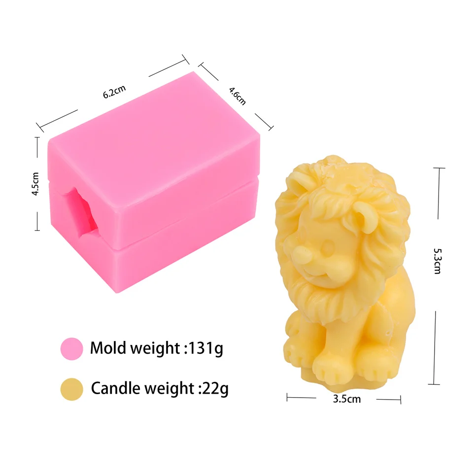 Lion King Sitting Silicone Candle Soap Mold Cartoon Statue Ornament Handmade DIY Resin Scented Animal Style Elements Gifts