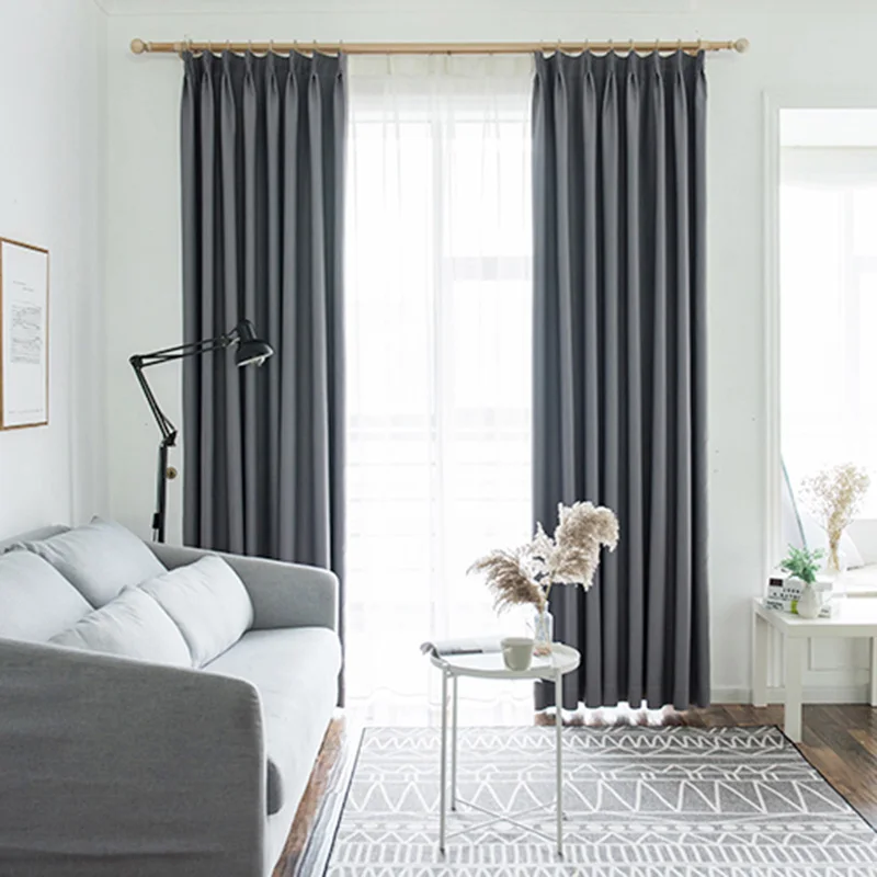 

High Quality Blackout Curtains for Living Room, Window Treatment, Bedroom, Solid Silk Fabric Curtain, Drapes, Blinds, Home Decor