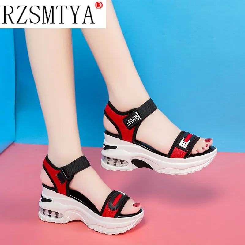 Platform Sandals Muffin Bottom 2021 Symphony Chunky High Heel Student Increase Summer Beach Shoes Sandalias Mujer