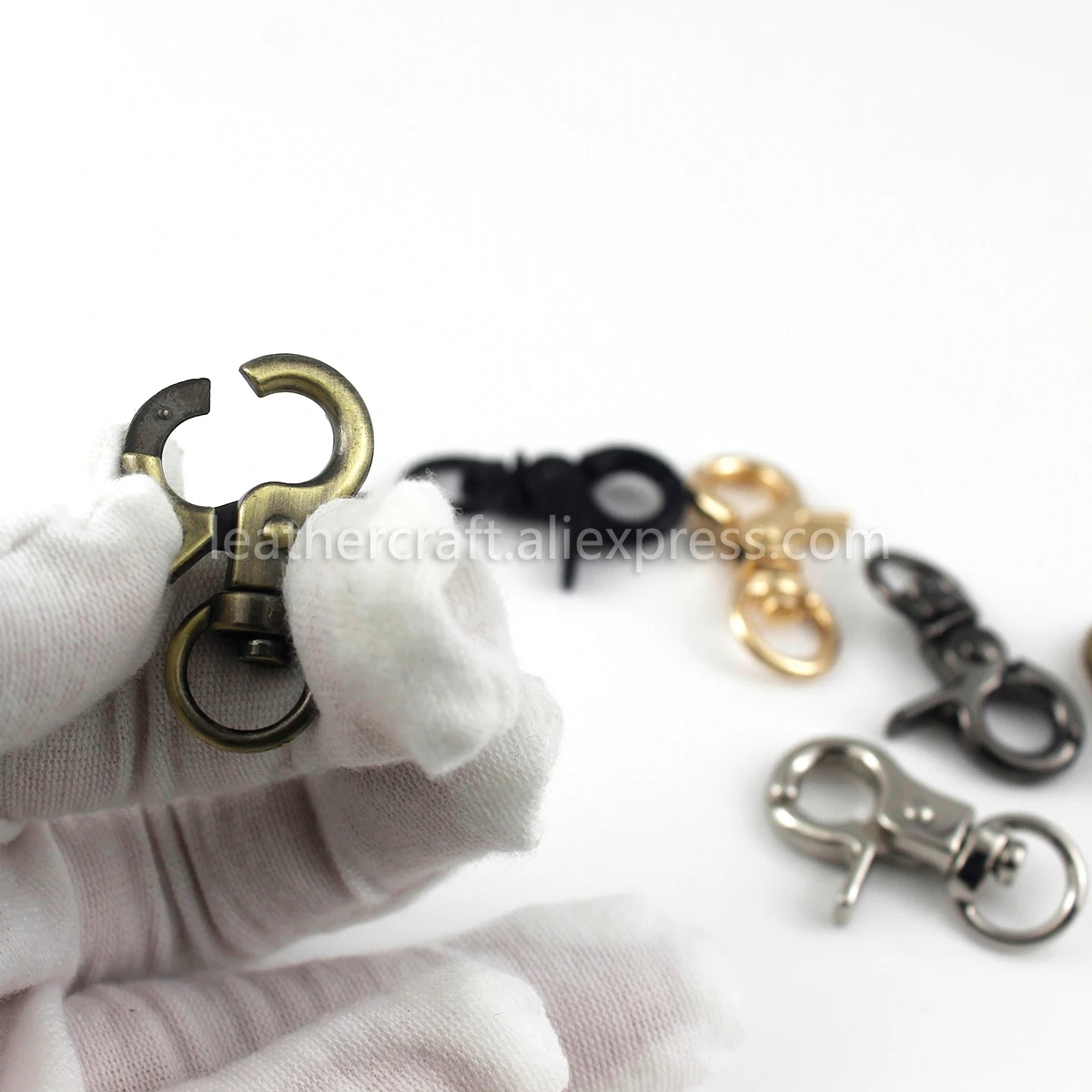 1x Metal Tiny Snap Hook Trigger Lobster Clasps Clips Spring Gate Leather Craft Tiny Pet Leash Bag Strap Webbing Keychain Hooks