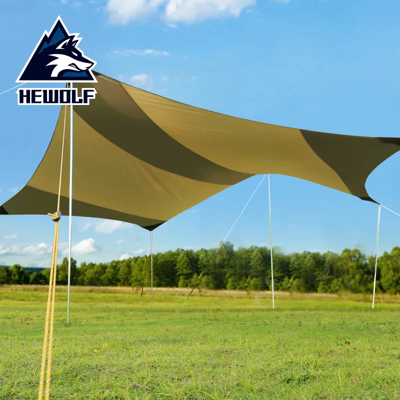 

Hewolf 6-10 Person Oxford Waterproof Sun Shelter Outdoor Beach Fishing Anti-UV Sun Shade Tents With Poles Camp Gazebo 500x500cm