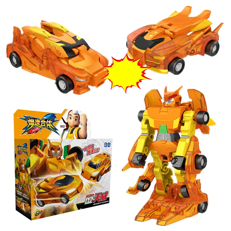 Burst Speed Merge Deformation Robot Chariot Mecha Toy Car Action Figures Collision Fit Transform Robot Kids Toys Birthday Gift