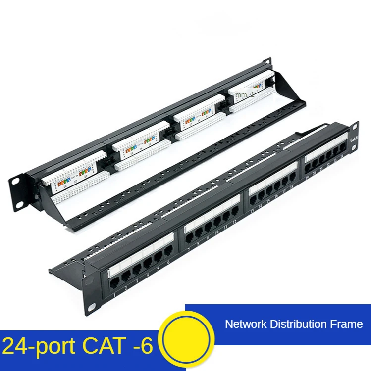 24 Poorten Leeg Patchpaneel, cat6 24 Poort RJ45 Patch Panel Utp Lan Netwerk Adapter Kabel Connector Netwerk Informatie Bedrading Rack