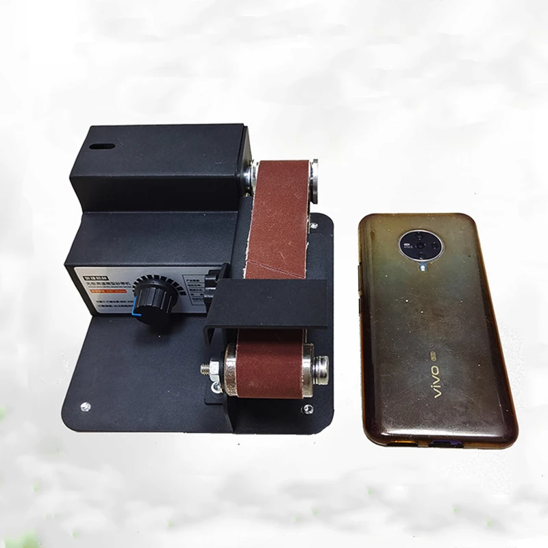 110V-220V 미니 전기 벨트 기계 데스크탑 DIY 연마 기계 트리밍 다기능 가정용 숫돌 775/795 모터