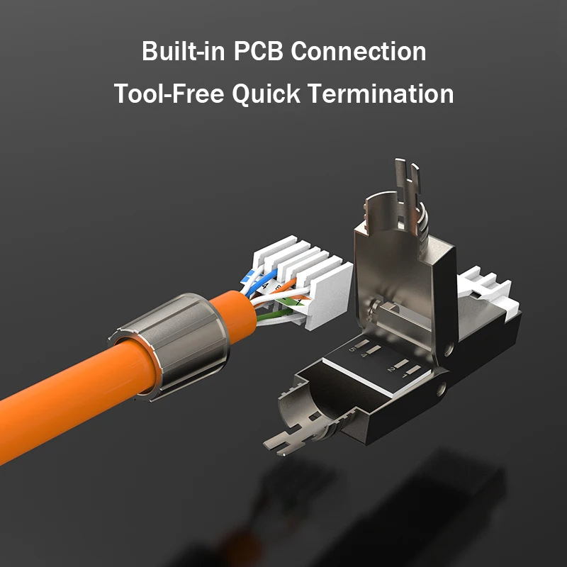 Lanceerde Nieuwe-RJ45 8P8C Unshield Afgeschermde Veld Connector - RJ45 Beëindiging Plug Voor Cat.6/6A/7 23AWG effen Installatie Kabel