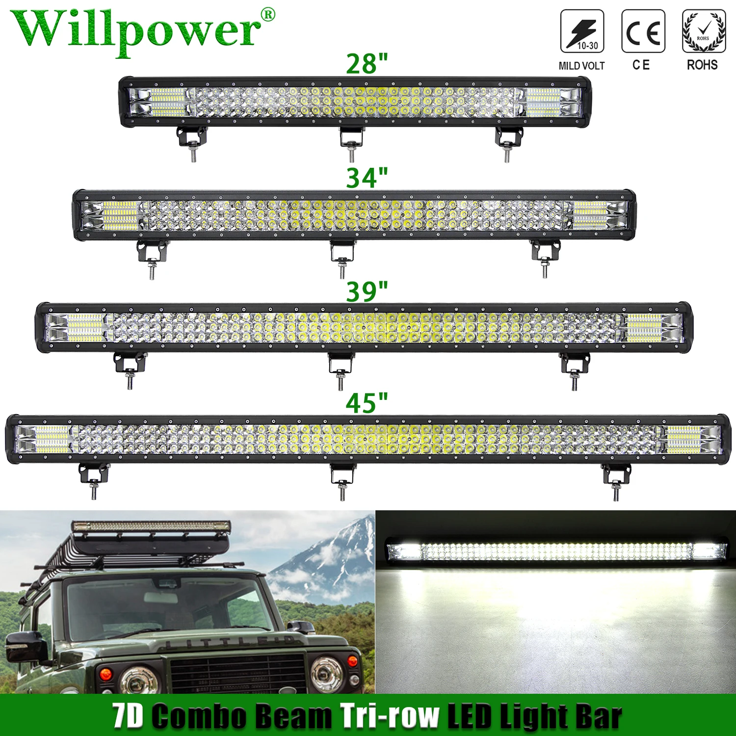 Offroad Car Roof 28 34 39 44 inch LED Work Light Bar For Jeep Dodge Chevy 4WD 4x4 Truck Pickup Fog Lightbar LED Bar Lights