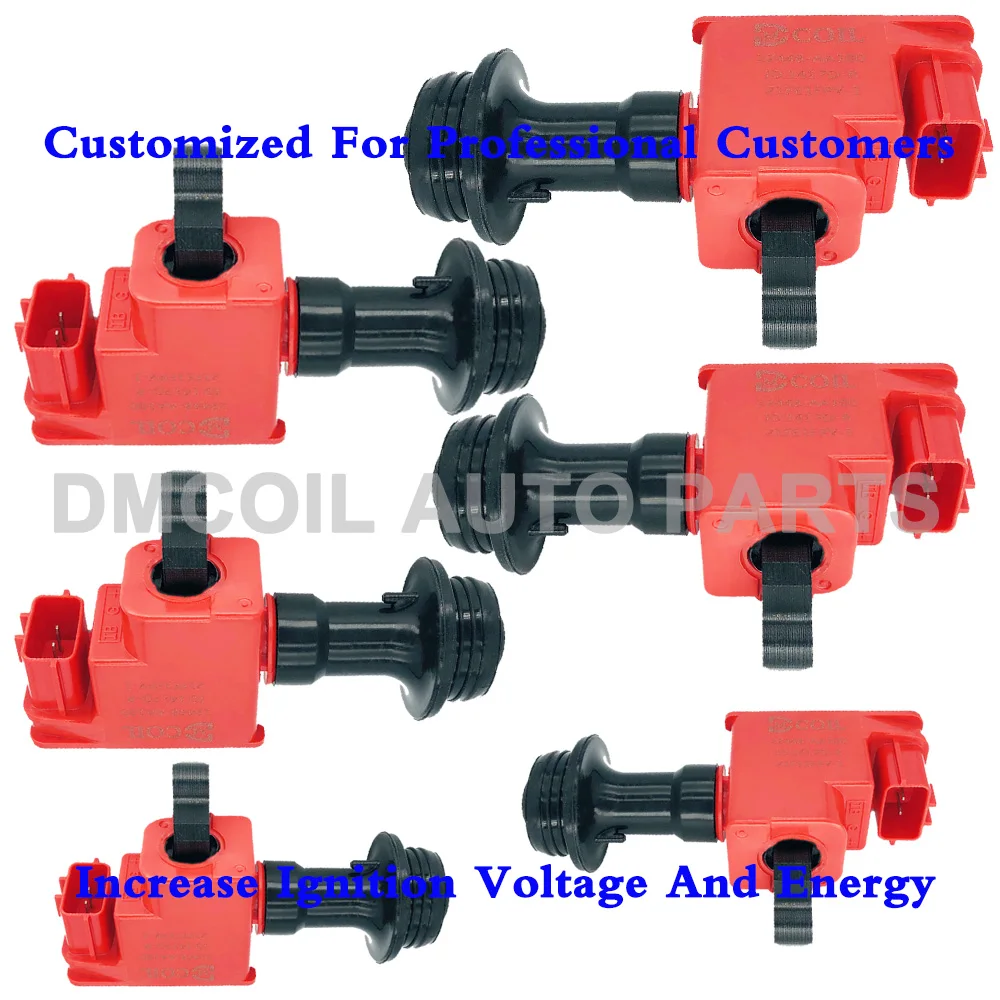 

6 PCS RED IGNITION COIL FOR IGNITION COIL FOR NISSAN SKYLINE GTR Coupe STAGEA GLORIA XI CEFIRO 2.5L 1990-2004 22433-AA100