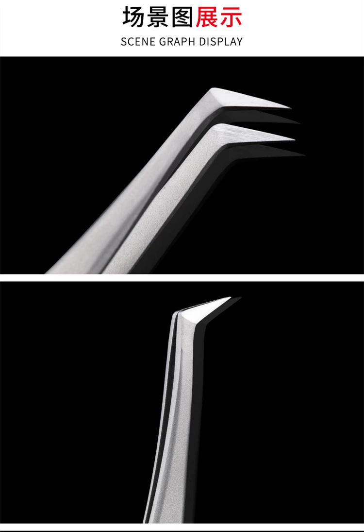 1pc STALEKS Pro High-precision Stainless Steel TE Series Straight Curved Tweezers Grafting Eyelashes Extension Makeup Tool