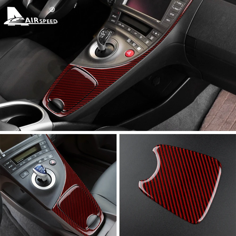 Real Soft Carbon Fiber for Toyota Prius 2010 2011 Accessories Interior Trim Car Center Water Cup Holder Cover Sticker