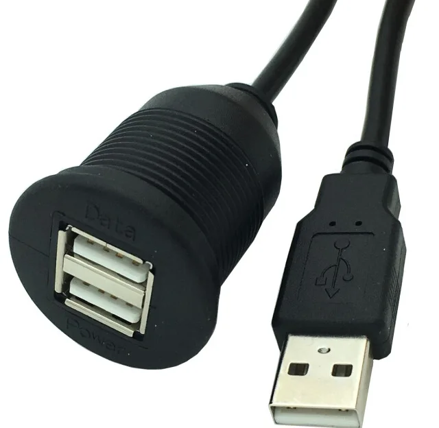 Cavo di prolunga Audio per cruscotto USB impermeabile a doppia porta Usb per auto stereo Audio per auto a due autobus maschio