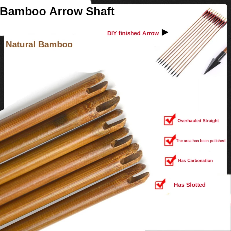 ​12Pcs 31.5/33.5Inch Natural Bamboo Arrow Shaft OD 8mm For 20-70lbs Hunting Bow DIY Bamboo Arrow Archery Bow Arrows Accessory