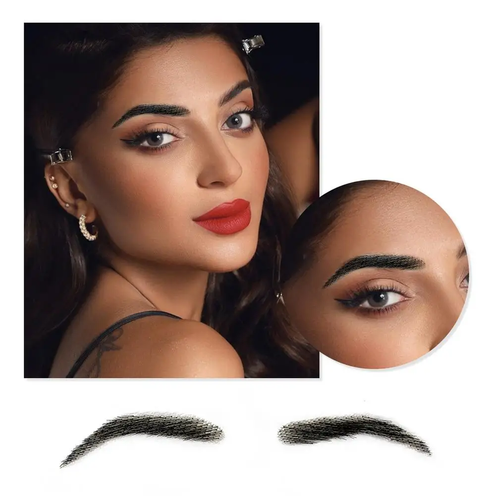 False Eyebrows For Women Handmade By 100% Real Hair For Party Wedding Cosplay Fake Eyebrow Synthetic Eyebrows Makeup Tools