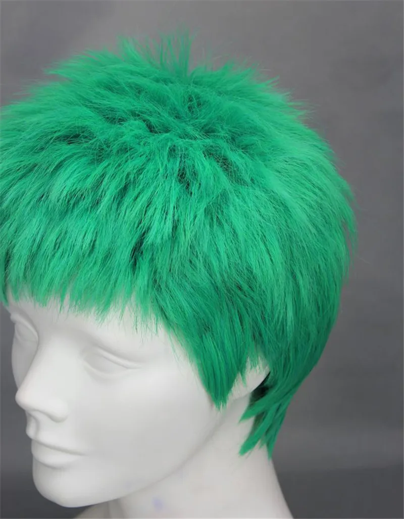 Roronoa Zoro-Perruque de Cosplay en Fibre OP Heat, Cheveux Synthétiques Verts Courts et Pelucas, ONE PIECE