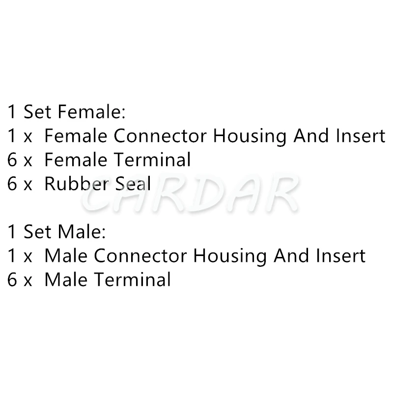 1 Set 6 Pin 3.5 Series Grey Automobile Electric Wire Waterproof Female Socket AC Assembly Unsealed Male Plug