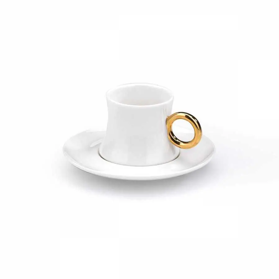 DOLBOVI Korkmaz Freedom 6'lı White Gold coffee cup Pad A8647 mug кружка coffee cup cup