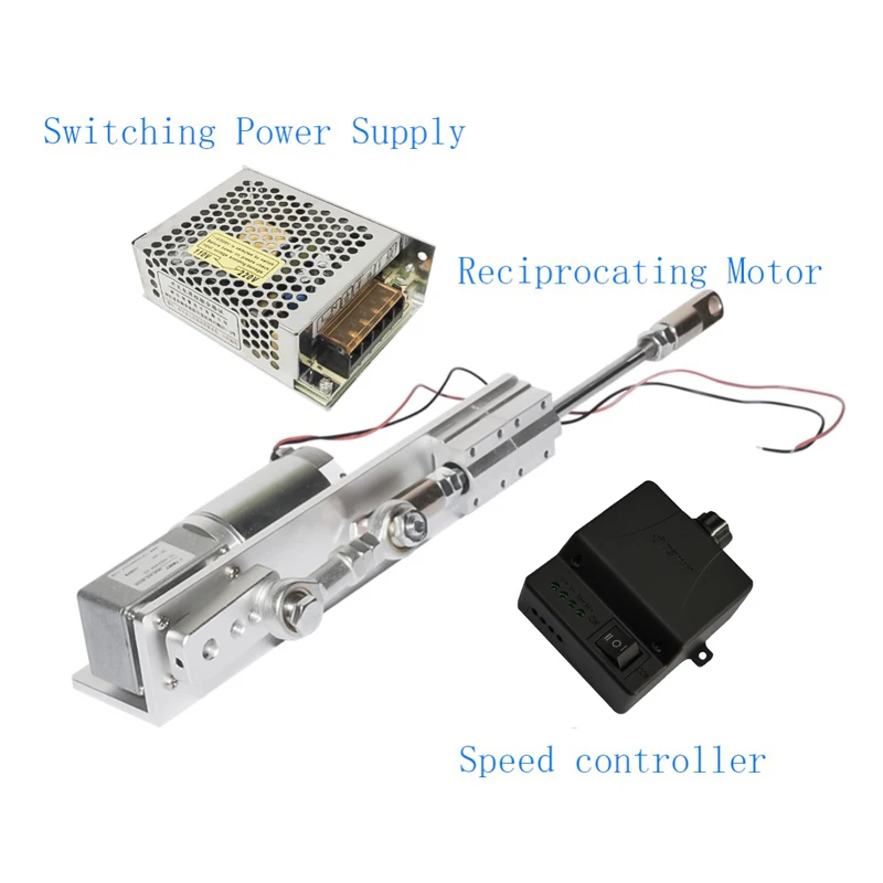 FF50 Set DIY Design DC 12 24V Linear Actuator Reciprocating Motor Stroke 30/50/70mm+Switching Power Supply+ PWM Speed Controller