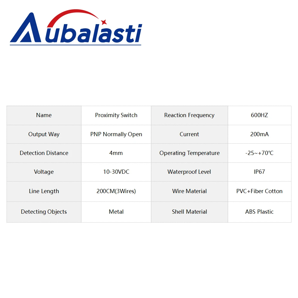 Aubalasti 금속 감지 센서 SN04-N/P 10-30VDC 금속 검사 용 유도 근접 스위치 NPN PNP NC NO 3 선