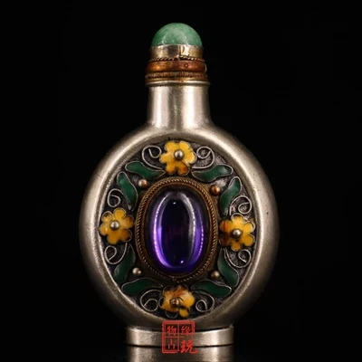 

Exquisite Cloisonne Gilded Antique Snuff Bottle