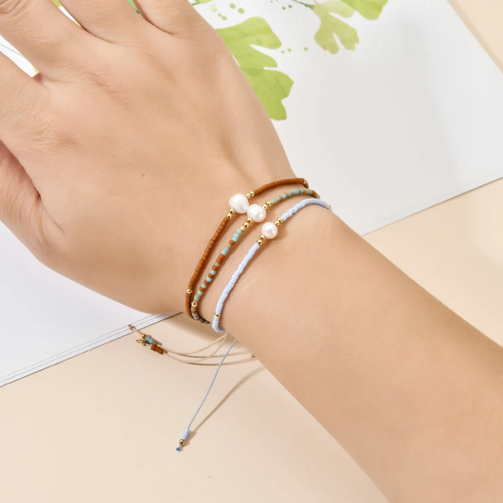 ZMZY Fashion Jewelry Women Bracelet Freshwater Pearl Miyuki Bracelet Seed Beads Bracelet Adjustable Sister Birthday Boho Gifts