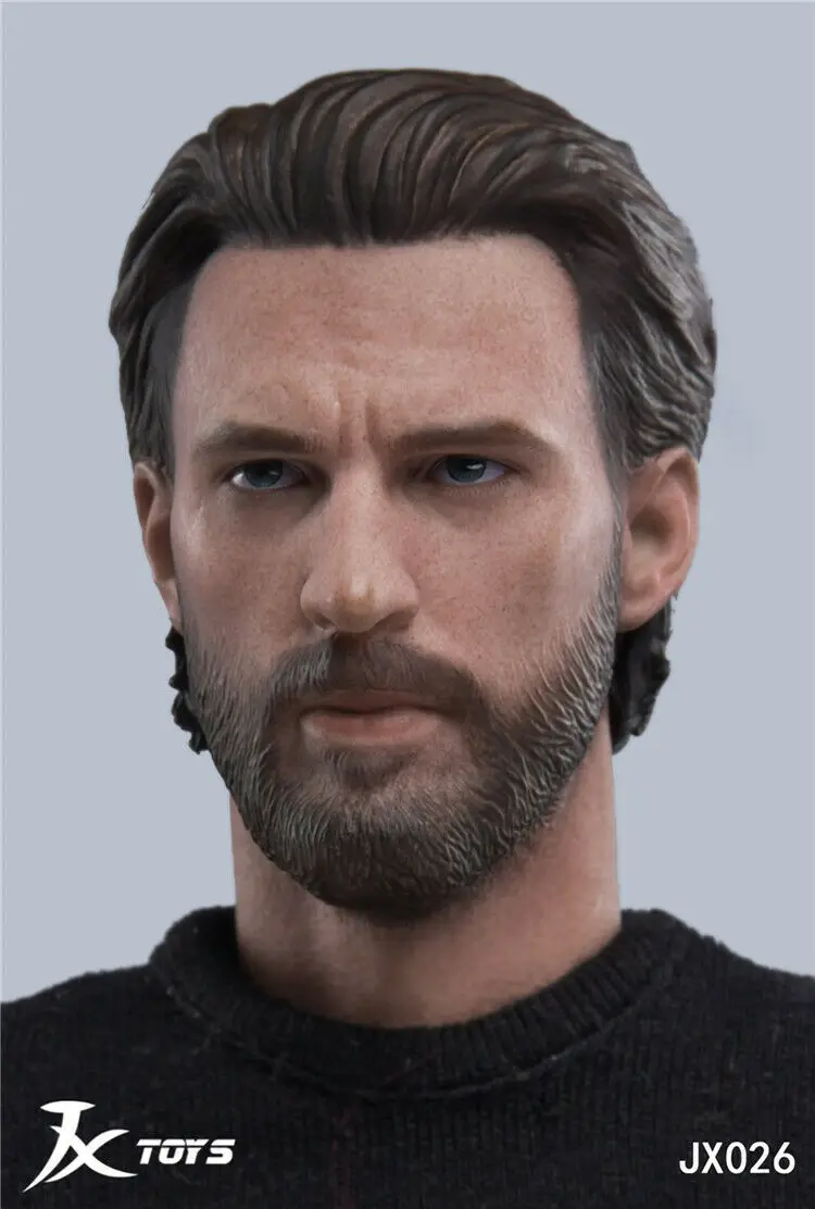 1/6 Scale Captain Steve RogersMale Head Sculpt Model PVC  Head Long NeckHead  Fit for 12''/12inches Action Figure Body Doll