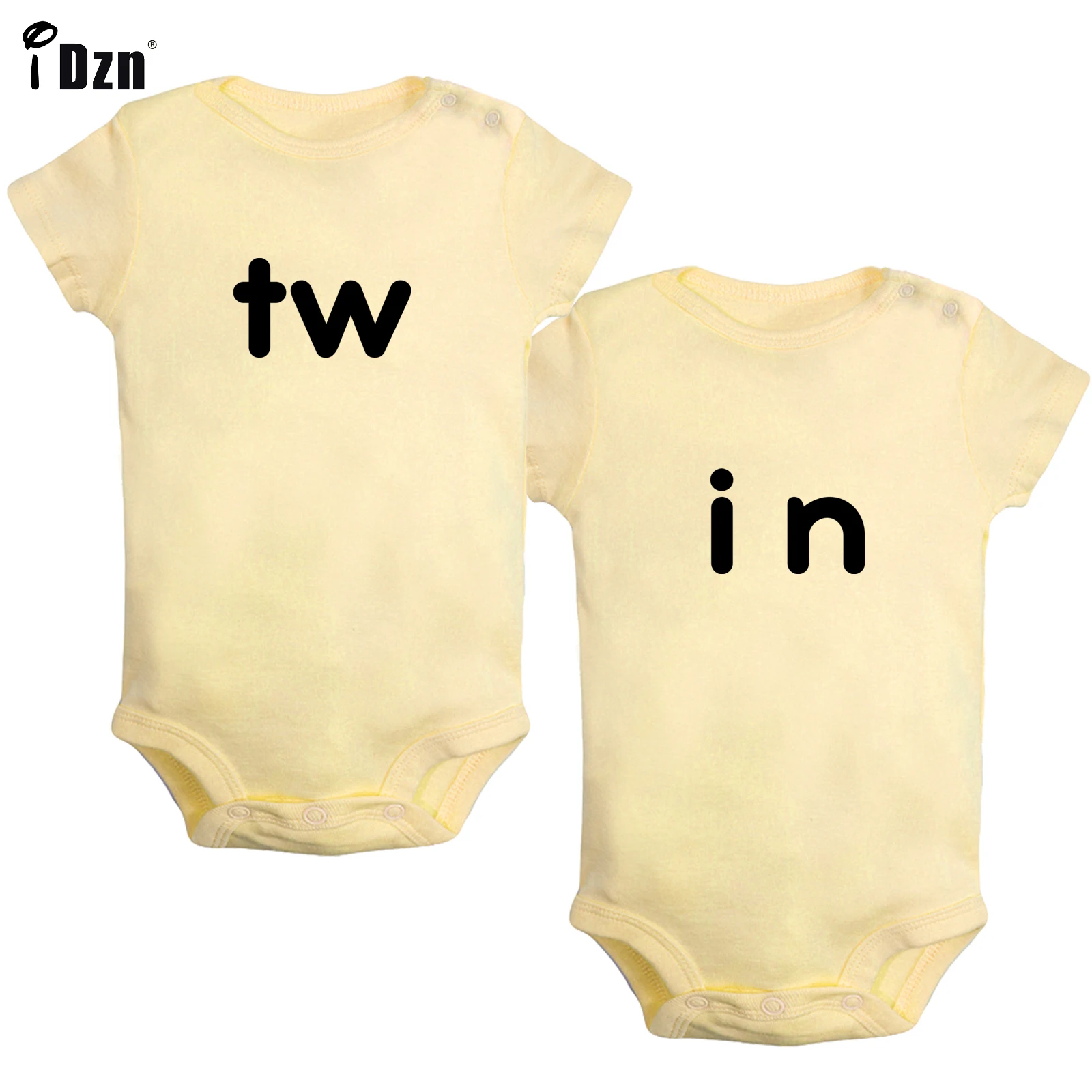 

Cute Baby Twins Summer Clothing tw in Funny Baby Bodysuits Cotton Rompers Newborn Short Sleeve Jumpsuit Shower Gift Pack of 2