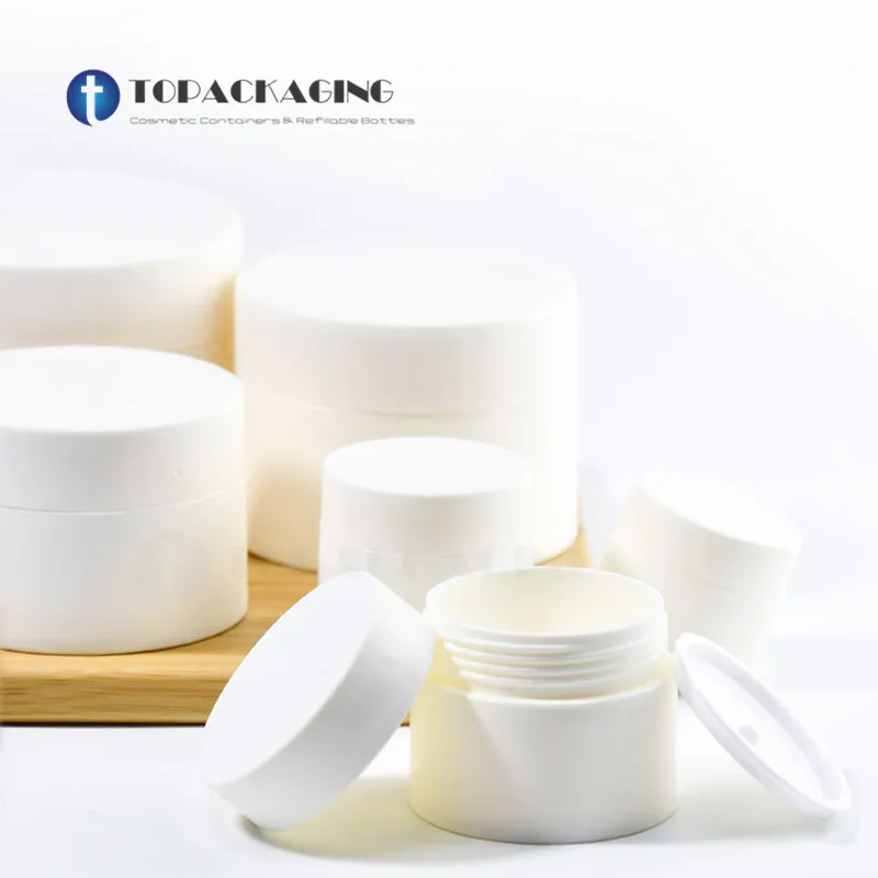 3/5/10/15/30/50/80g White Plastic Tins Cream Jars Hair Wax Containers Empty Jars Cosmetic Container Small Eye Shadow Cream Pot