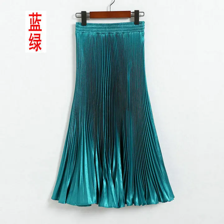 Elastic High Waist Summer Skirts Women Fashion Pleated Skirt Long Maxi Autumn Winter Skirts Faldas Mujer Moda 2022 Jupe Femme