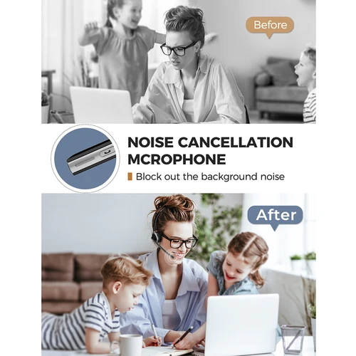 Imagen 2 del producto Paquete de 1/2 auriculares Mpow M5 Bluetooth V5.0 auriculares inalámbricos para conductor de camión auriculares de llamada manos libres con micrófono para centro de llamadas oficina