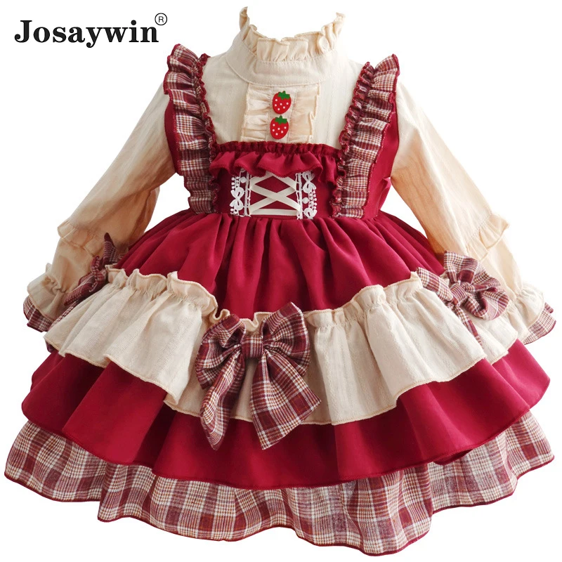 Children Dress for Girls Baby Lolita Girl Cute Summer Wedding Dress Girl Long Sleeve Ball Gown Princess Party Kids Twin Vestidos