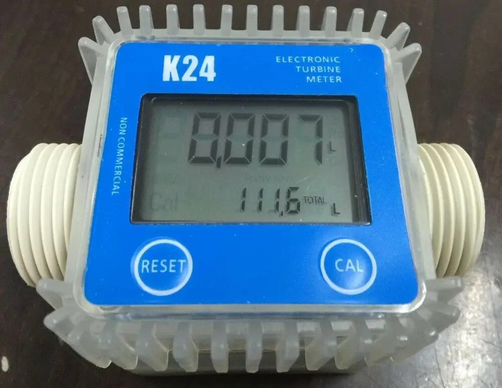 

Pro K24 Turbine Digital Diesel Fuel Flow Meter For Chemicals Water Random Color