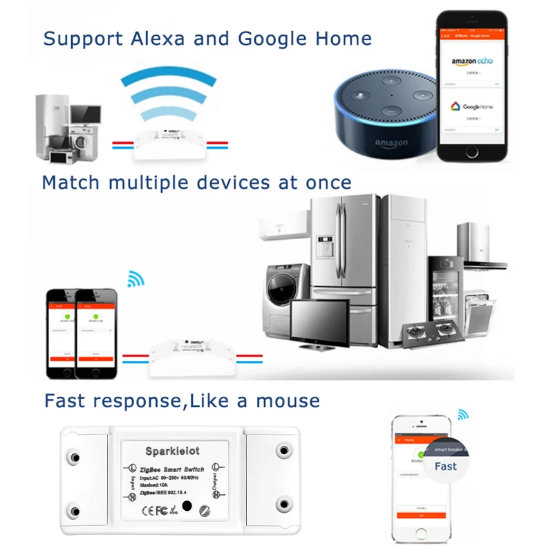 Aubess لتقوم بها بنفسك واي فاي الذكية مفتاح الإضاءة وحدة قواطع الموقت 10A APP اللاسلكية التحكم عن بعد العمل مع أليكسا جوجل المنزل zibee 3.0